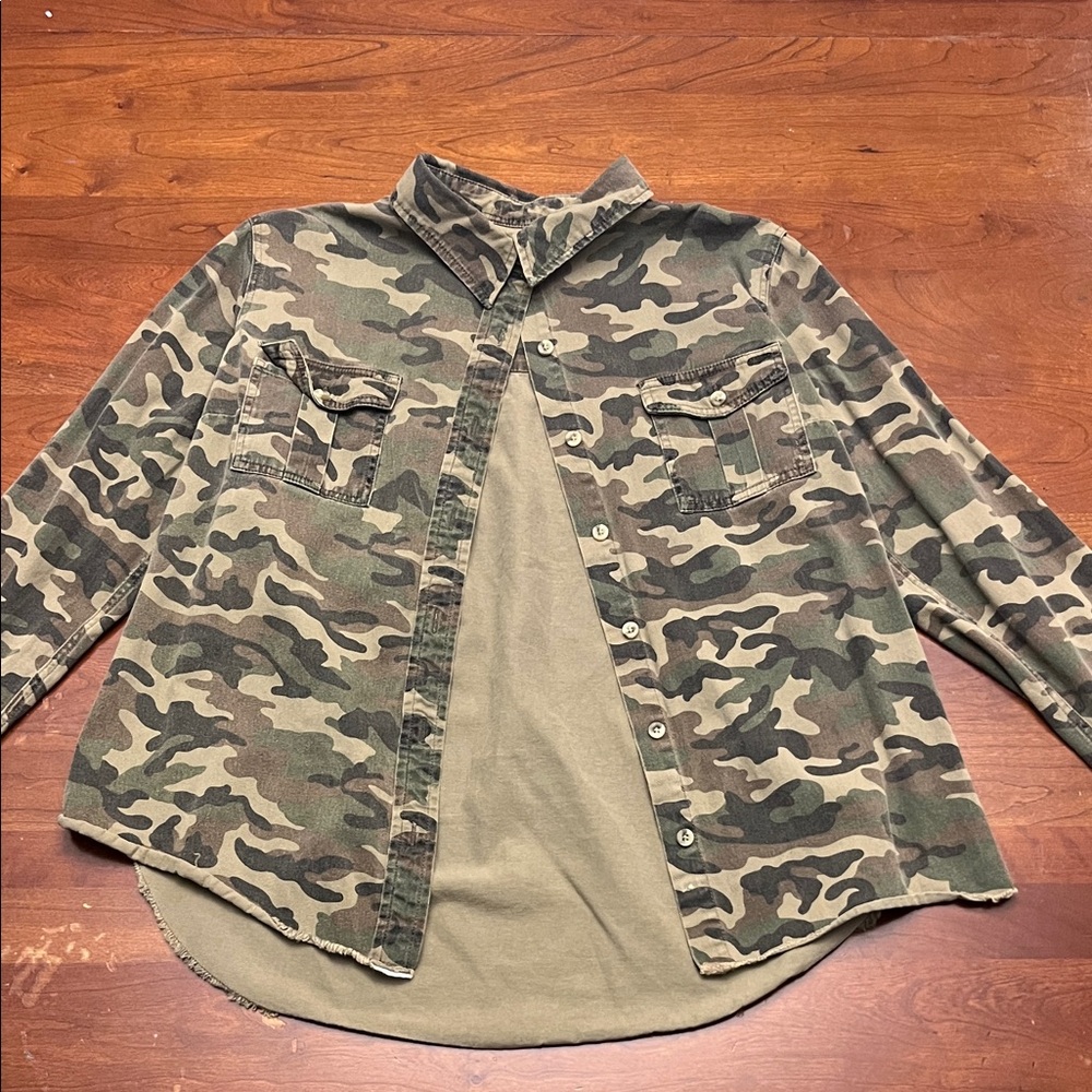 Thread & Supply Camouflage Button Down Shirt
